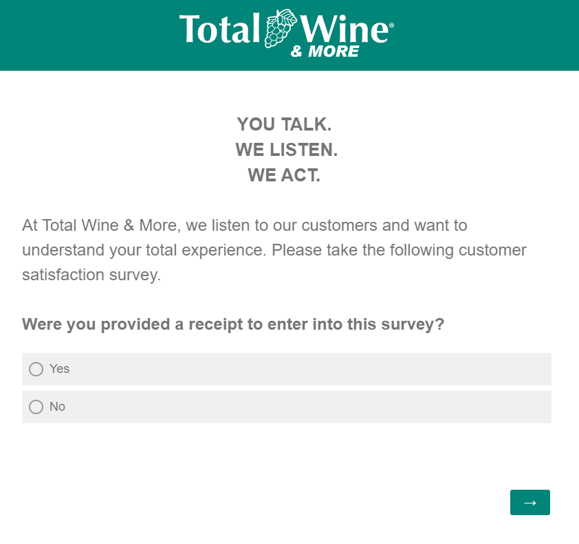 Total Wine Guest Survey